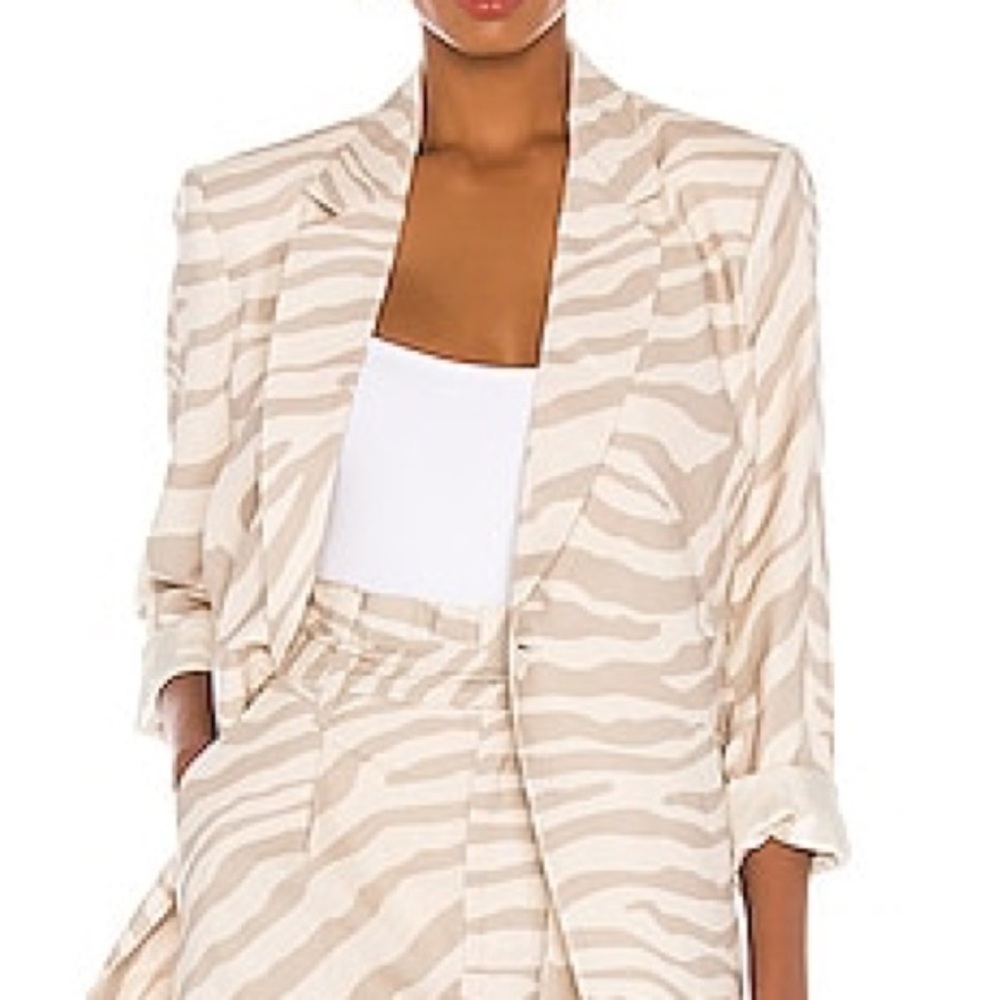 NWOT Anine Bing Kaia Blazer In Sand Zebra - Picture 4 of 5